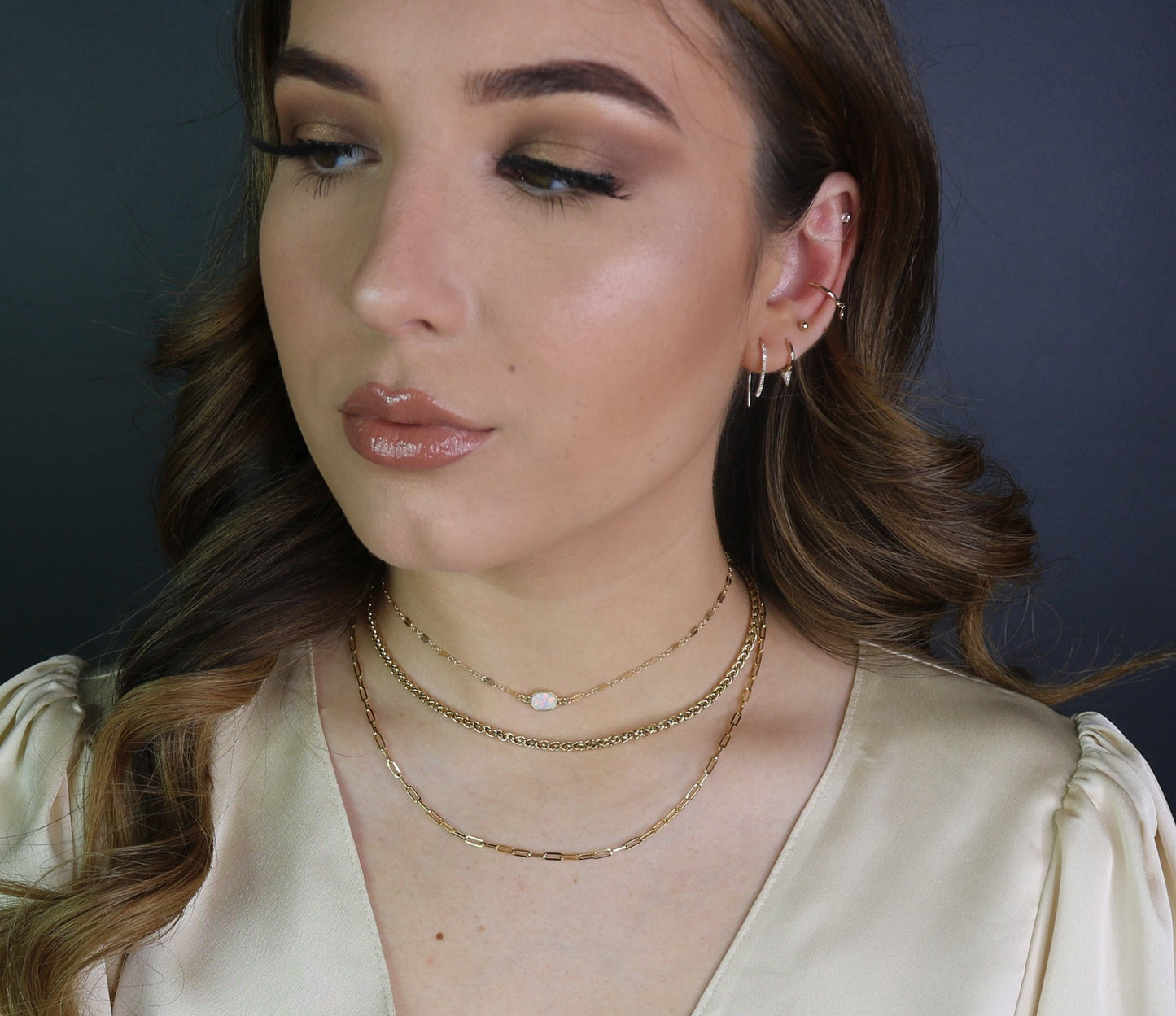 14k Huggie Hoops with Diamond Spike