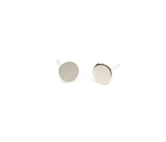 Sterling Round Disc Thumbtack Earring