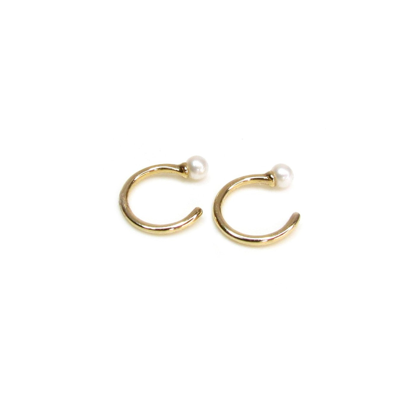 14K Freshwater Tiny Threader Hoop