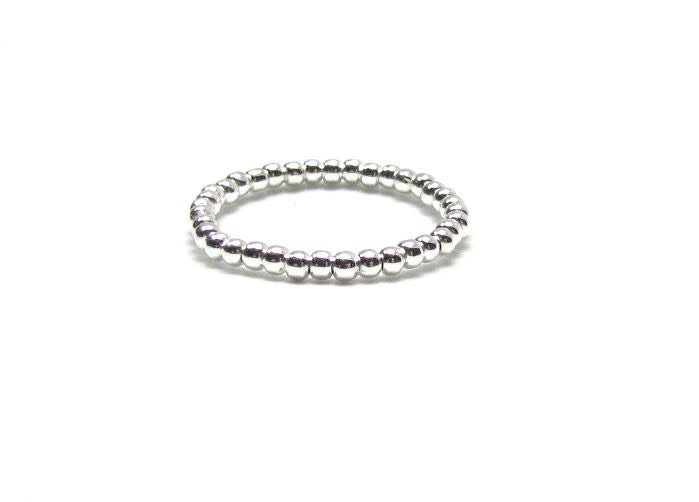Polished Beaded Band Ring