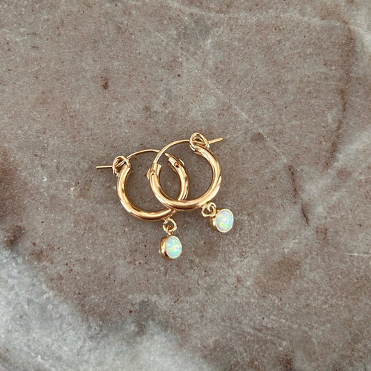 Opal Hoop Earrings