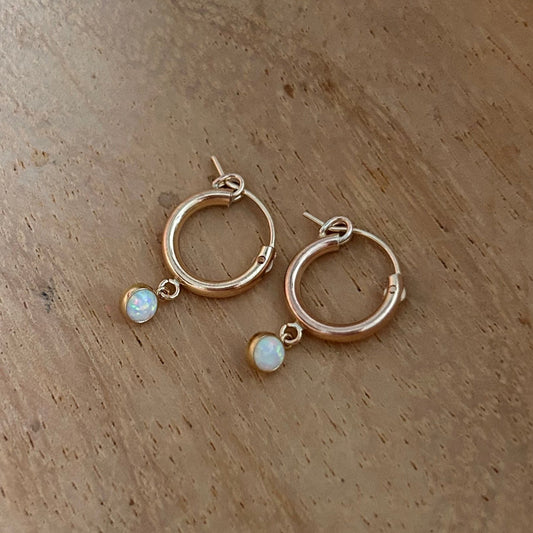 Opal Hoop Earrings