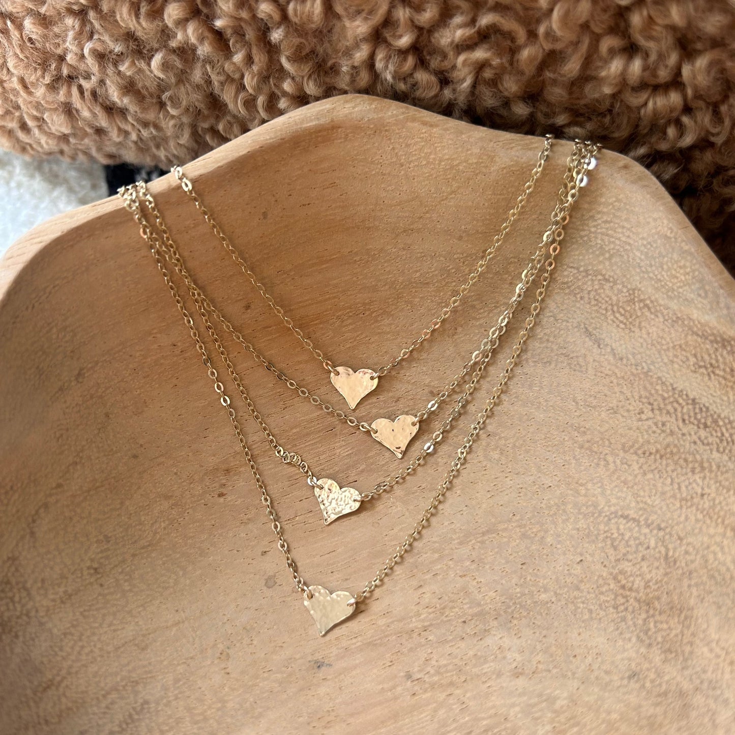 Small Hammered Heart Necklace
