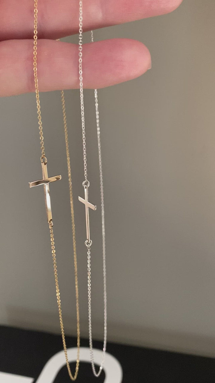 Buy Diamond Sideways Cross Necklace in 14K Rose Gold – Saracino Custom  Jewelry
