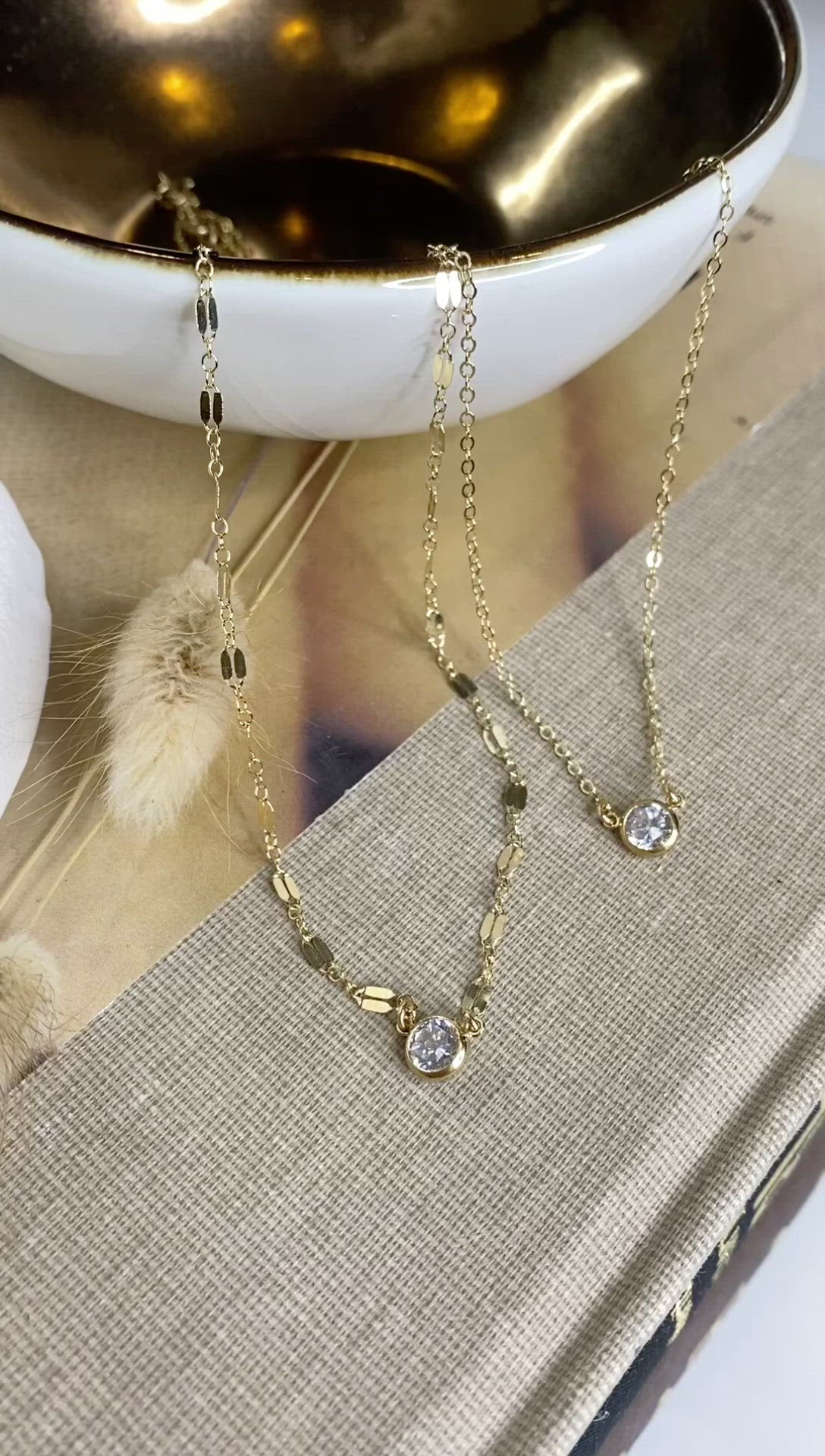 CZ Bezel Set Solitaire Necklace