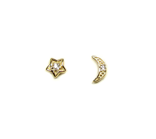 Moon & Star CZ Earrings