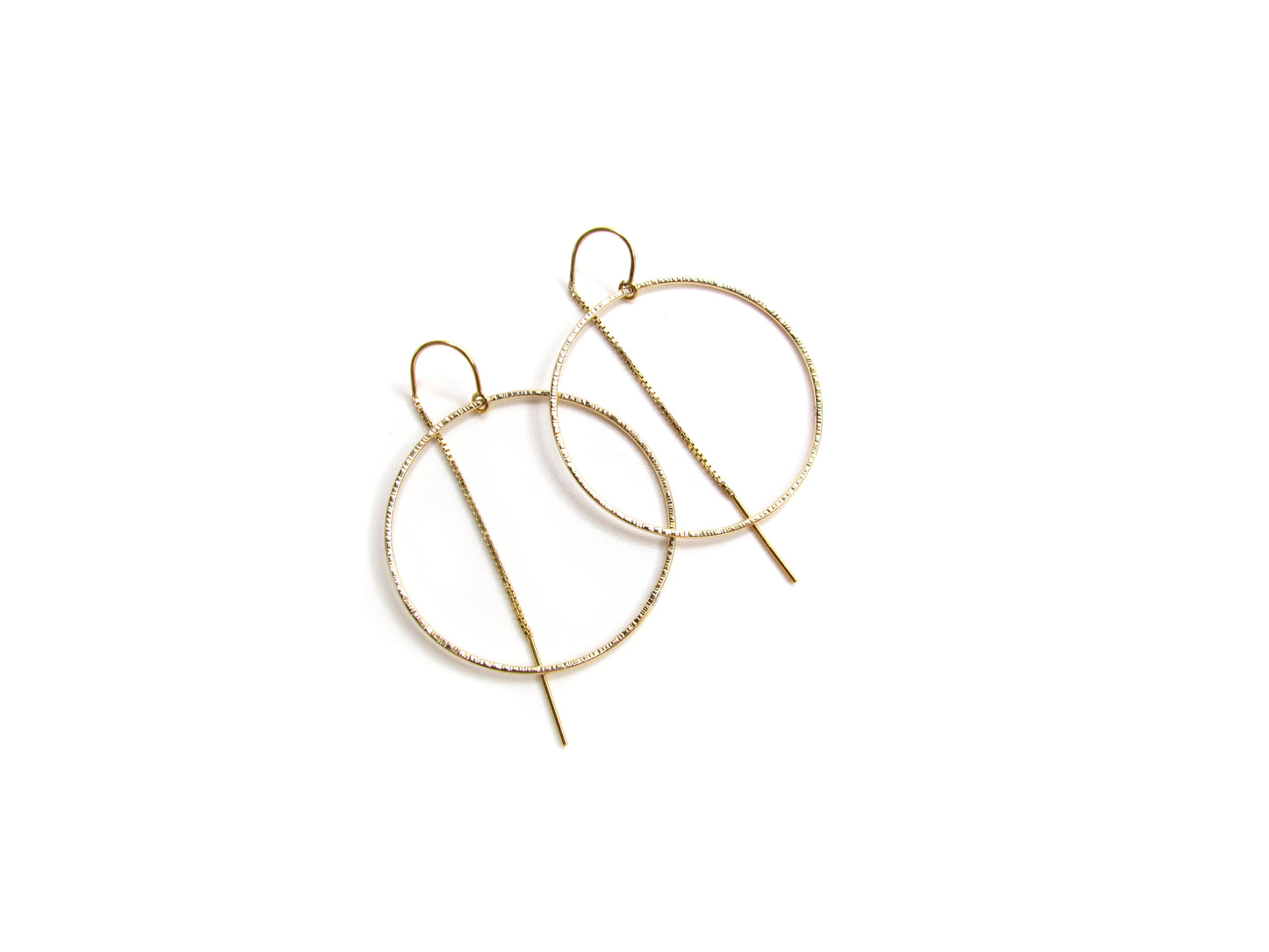 Textured Circle Hoop Threader Earrings