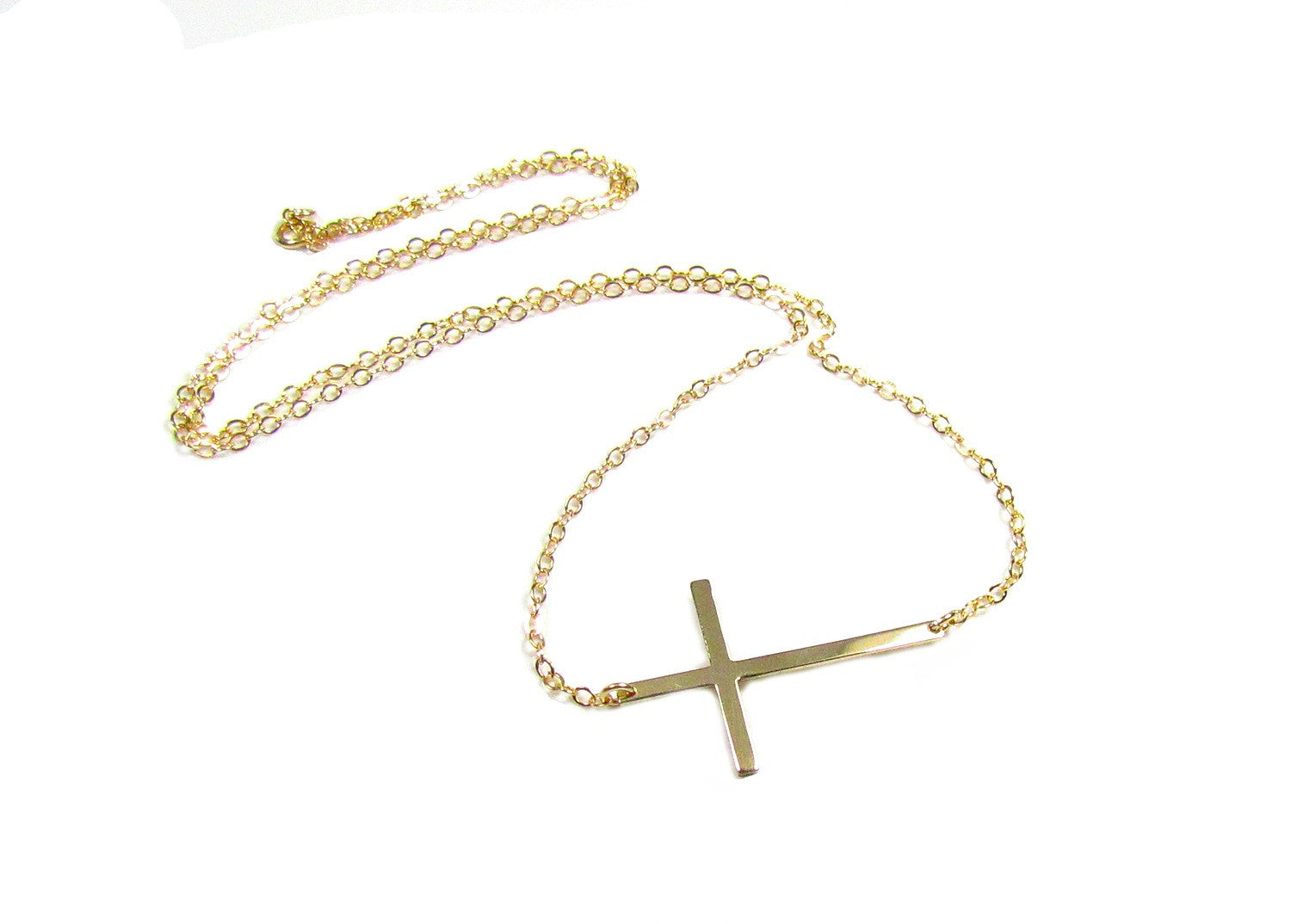 Gold sideways cross necklace 2024 kelly ripa