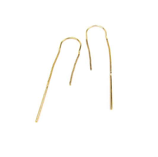 14K Out of The Box Chain Threader Earrings