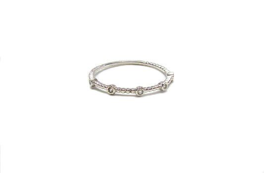 Textured CZ Band Ring