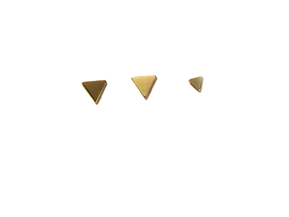 14K Triangle Stud Earrings