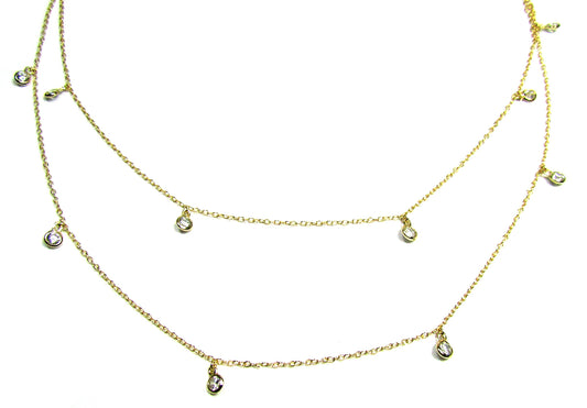 Long Dangling CZ By the Yard Necklace