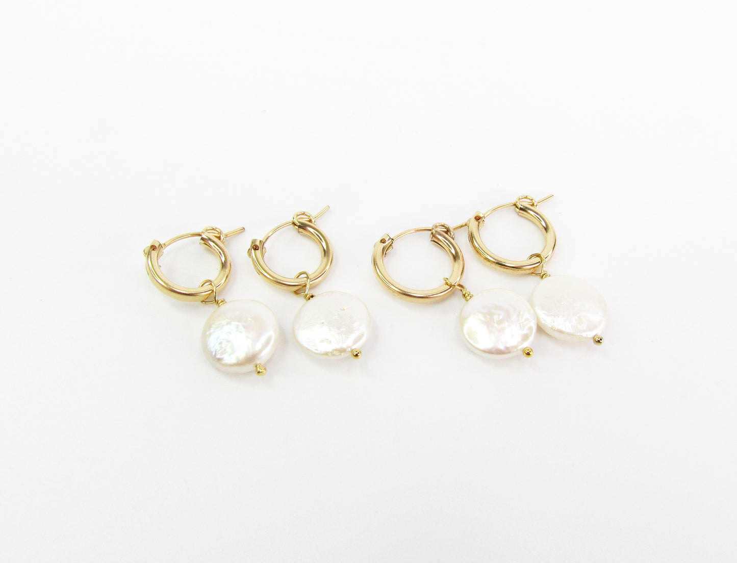 Coin Pearls Hoops