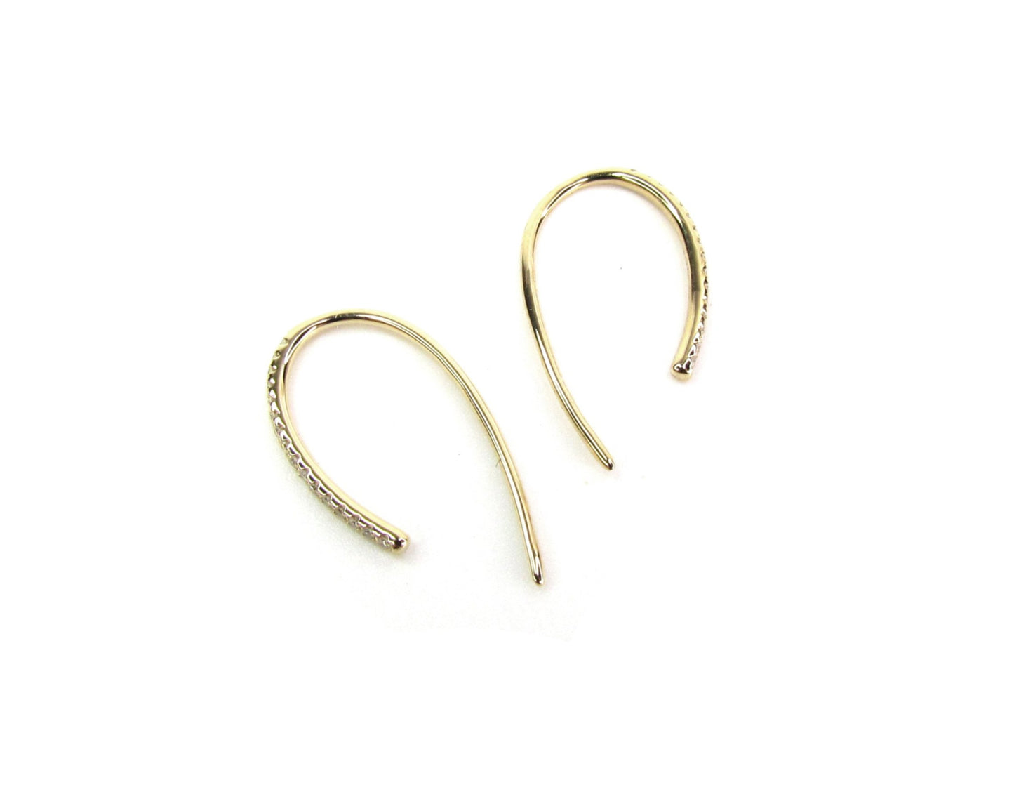 14k Diamond Arc Thread Earrings