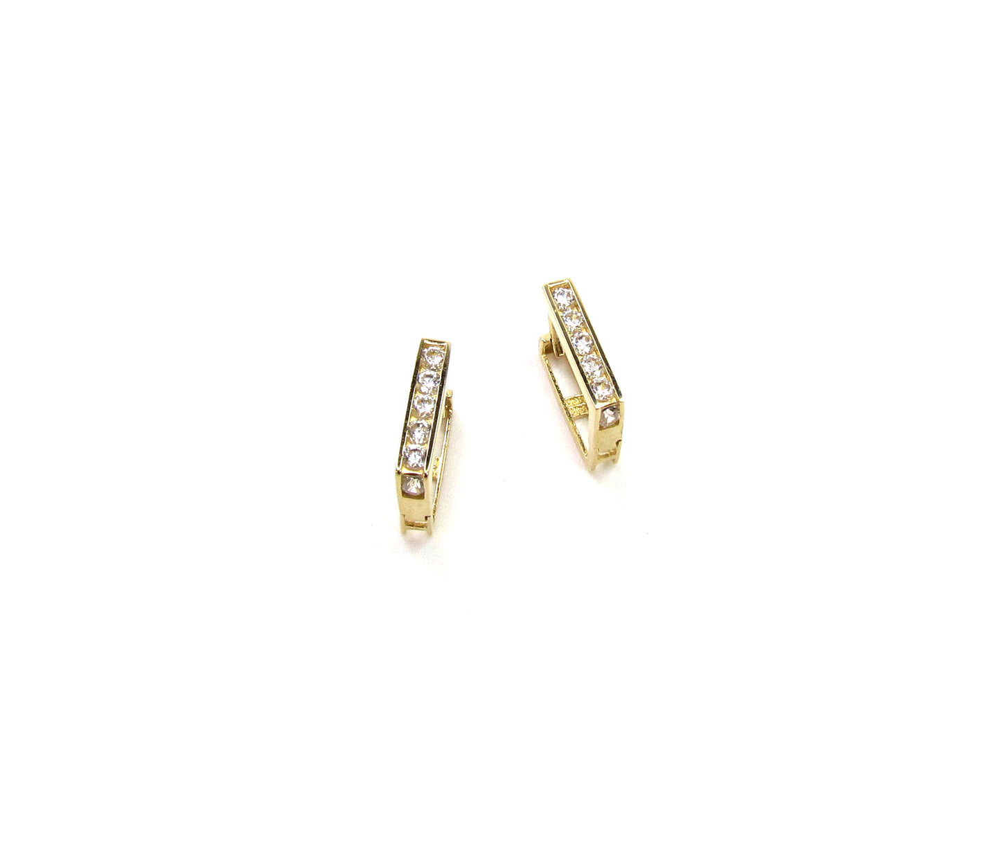 14K Square CZ Hoops