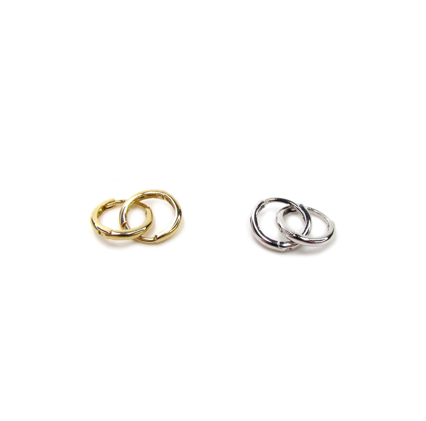 14K Yellow Gold Tiny Polished Hoops