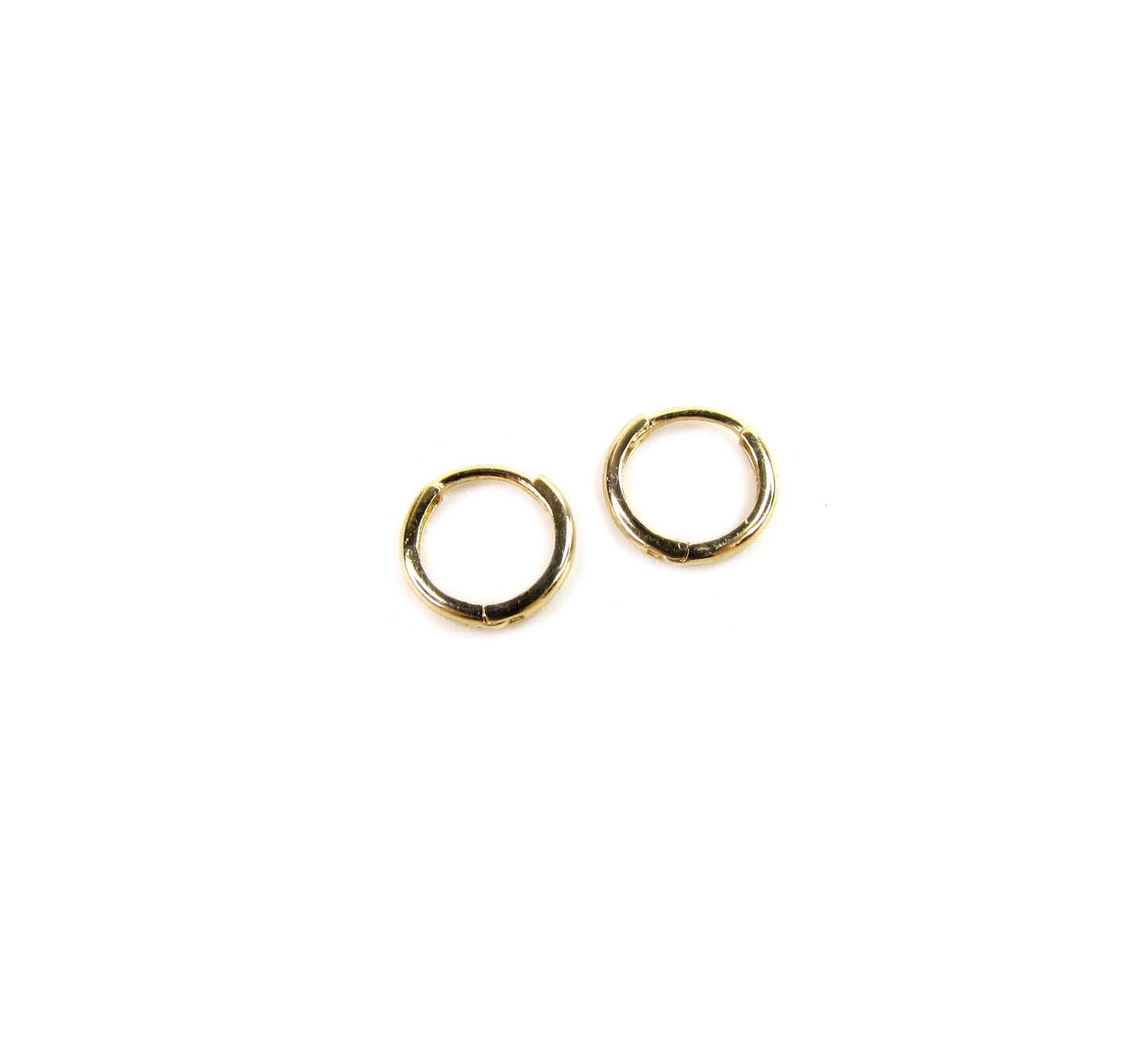 14K Yellow Gold Tiny Polished Hoops