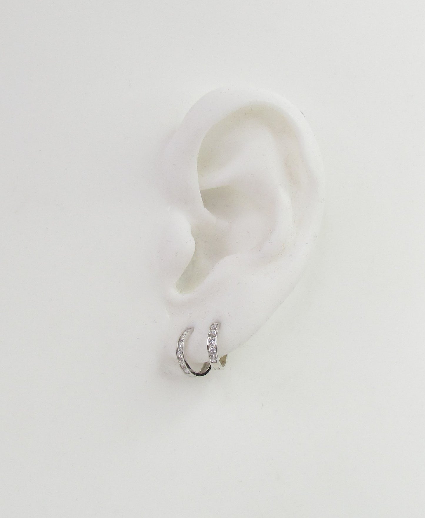14K White Gold Mini Hoop Earrings