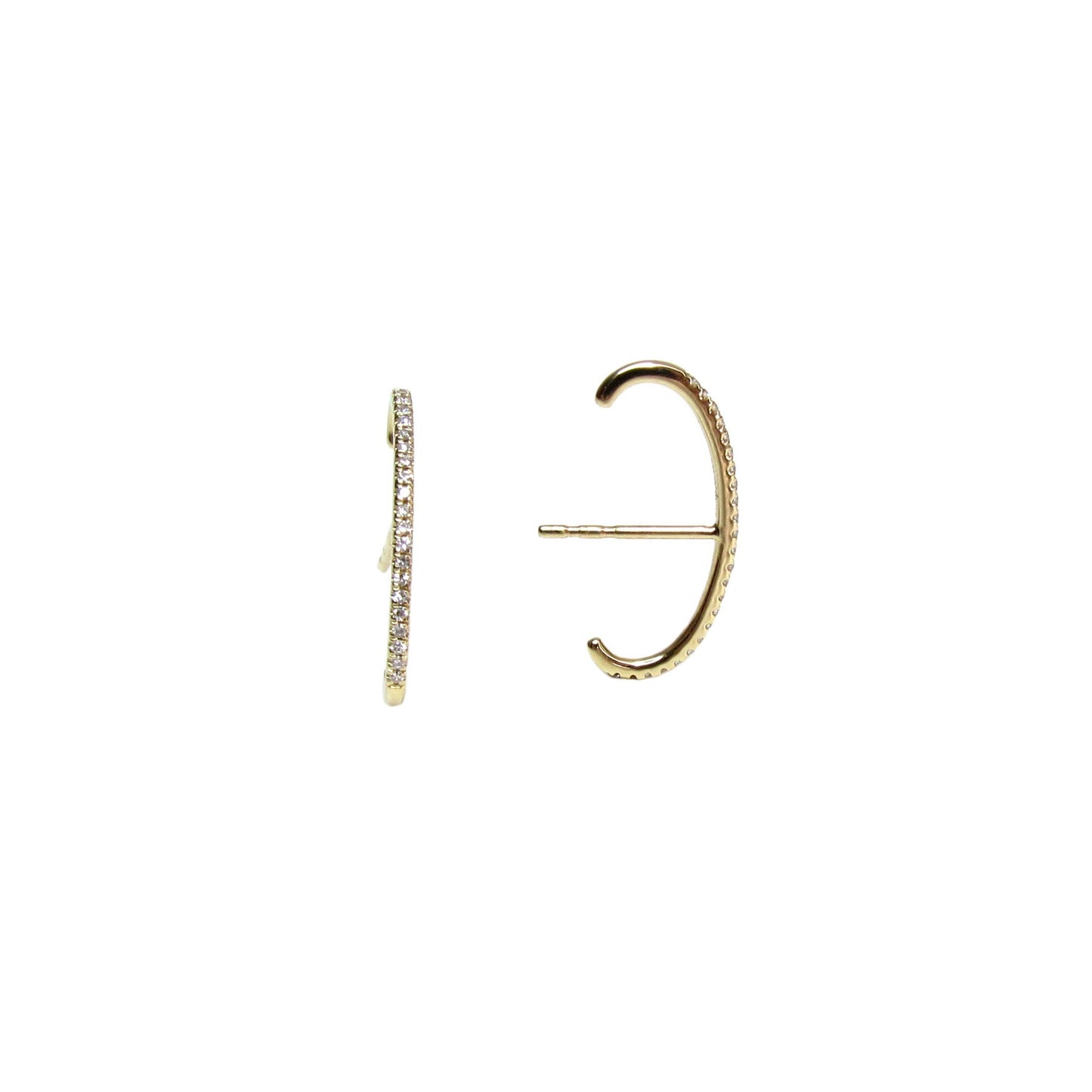 14K FULL Diamond Suspender Cuff Earring