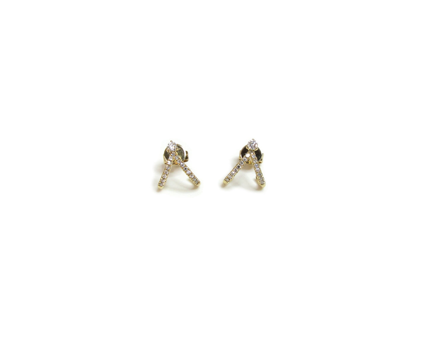14K Diamond Double J Wrap Earring