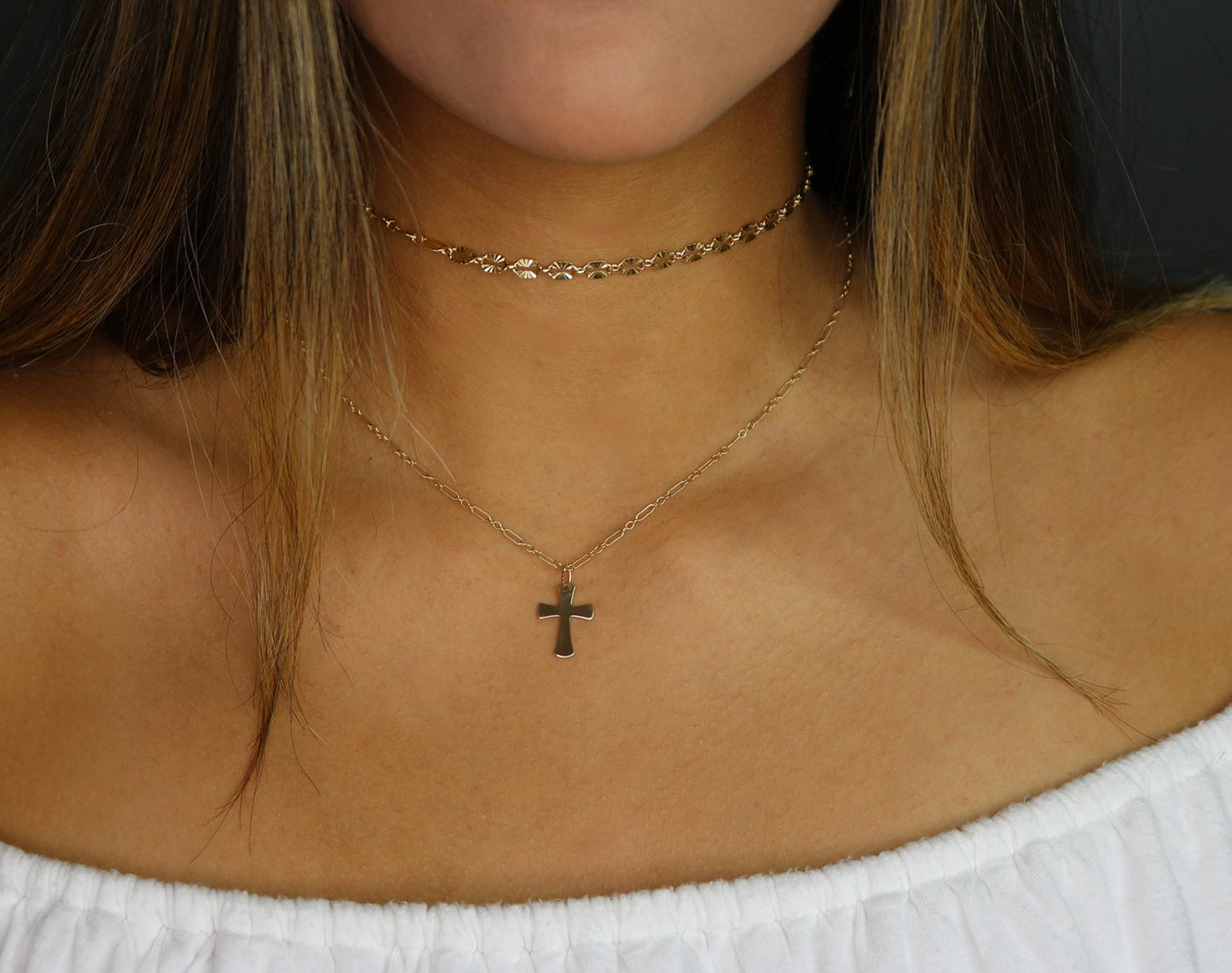 Sunburst Chain Choker Necklace