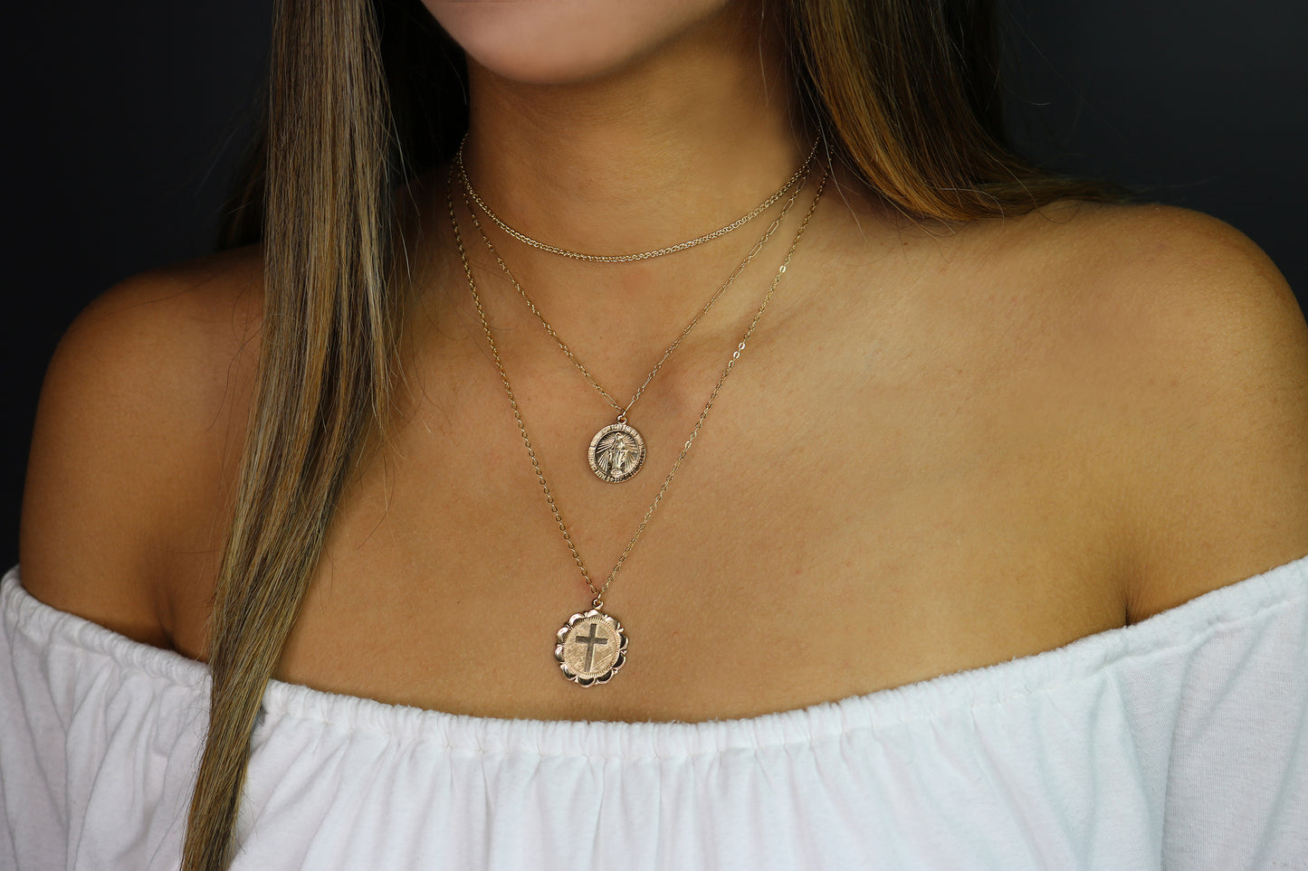 Sign of the Cross Coin Necklace