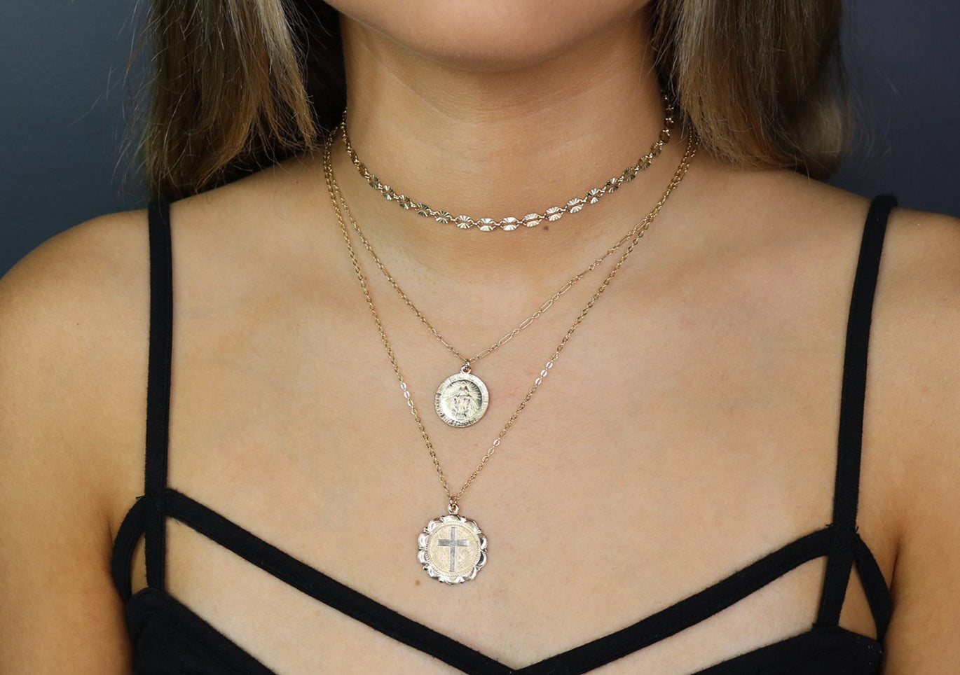 Sign of the Cross Coin Necklace
