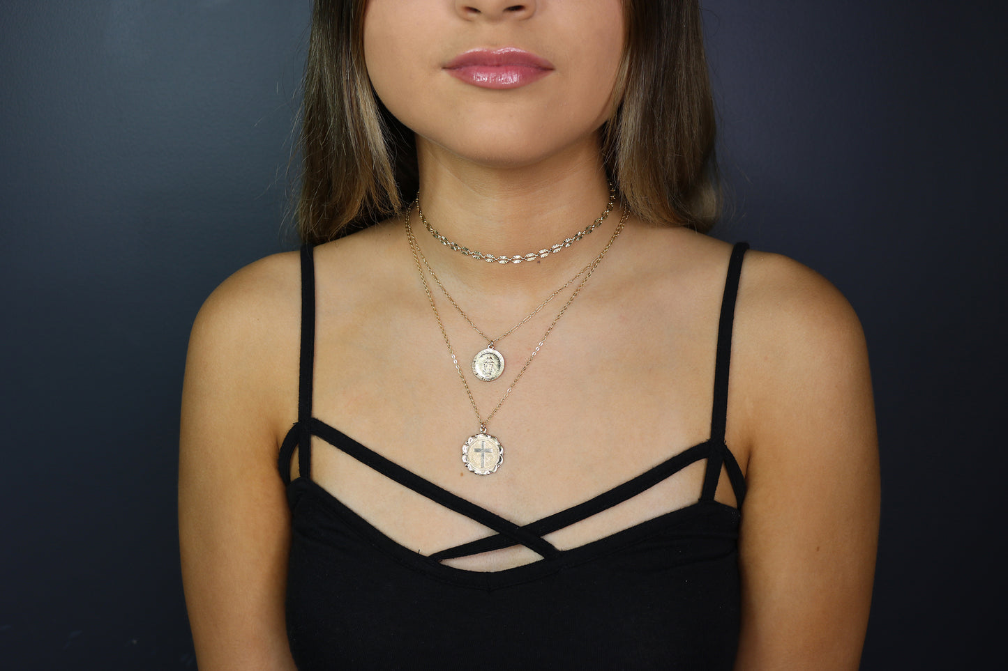 Sunburst Chain Choker Necklace