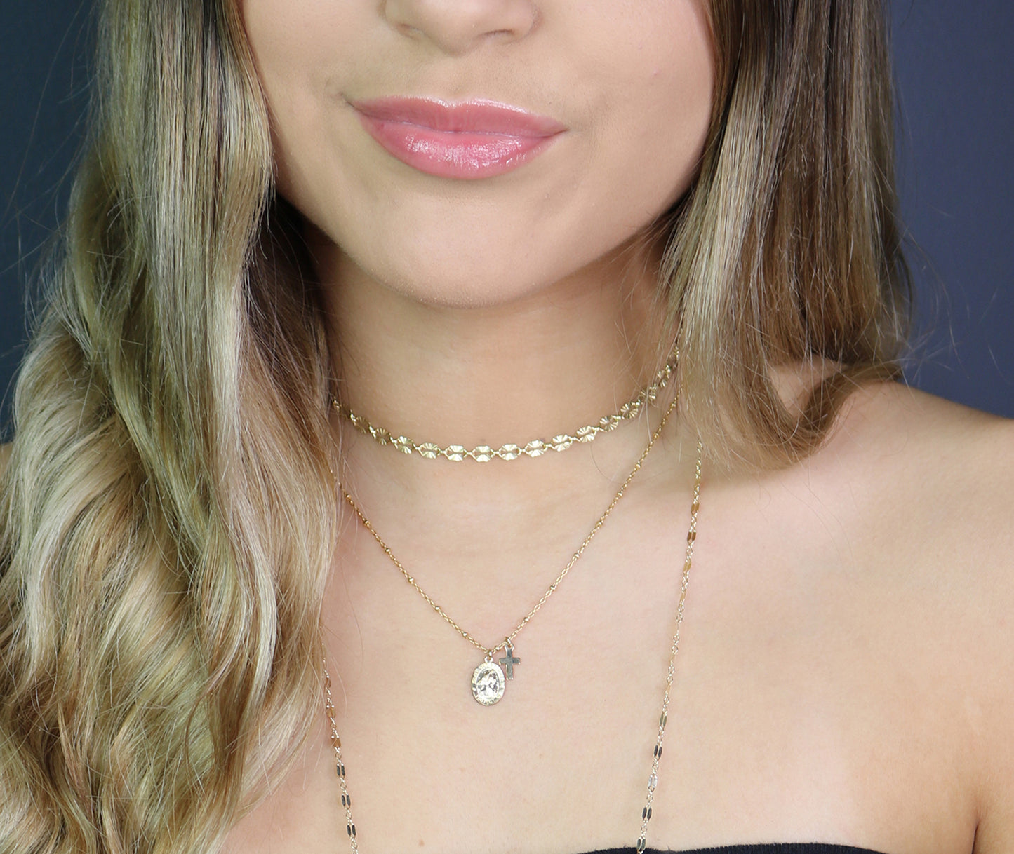 Sunburst Chain Choker Necklace