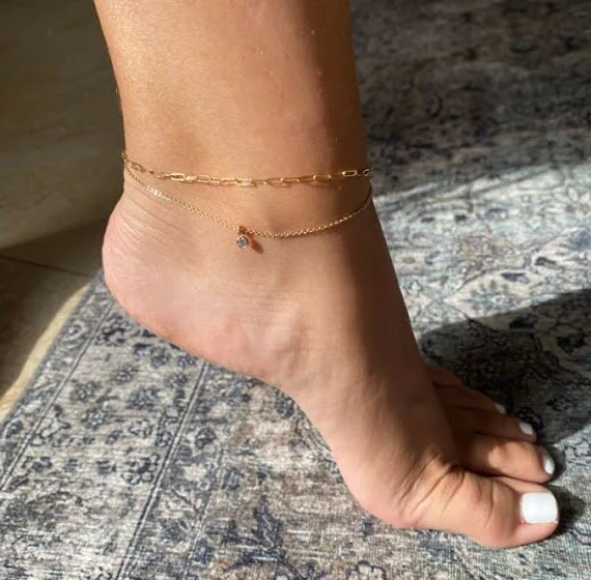 Dainty Paperclip Chain Anklet