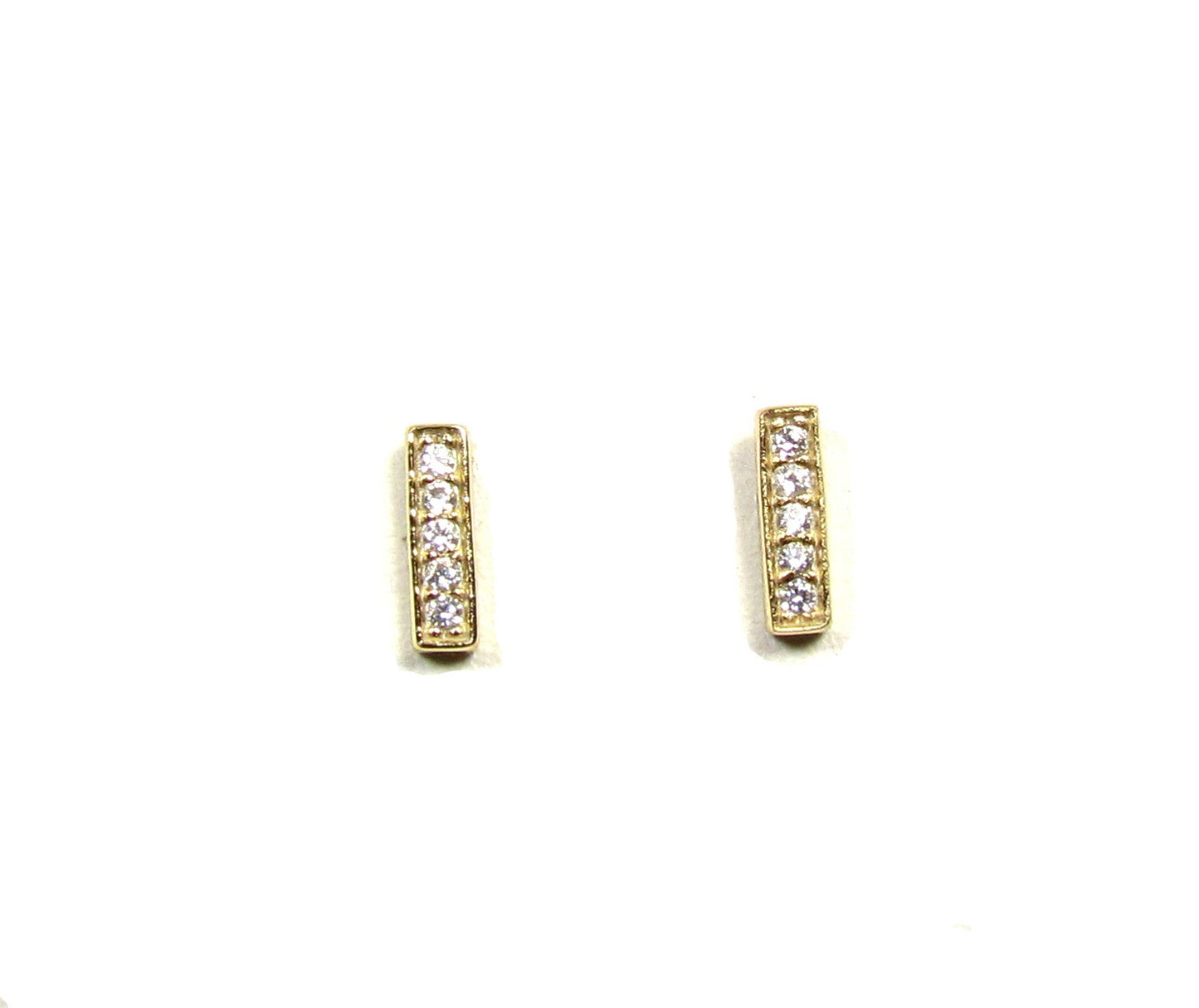 Tiny Bar Earrings with Cubic Zirconia
