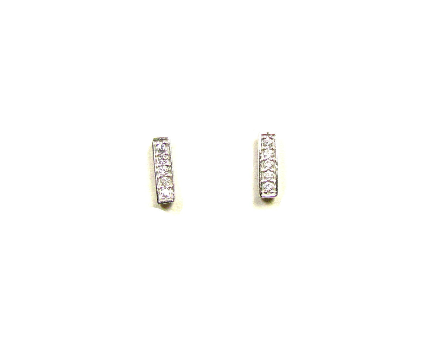 Tiny Bar Earrings with Cubic Zirconia