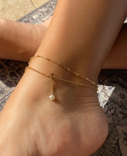 Dangling Pearl Anklet