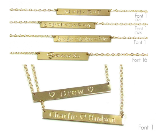 14K Personalized Bar Necklace