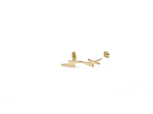 14K Lightning Bolt Studs