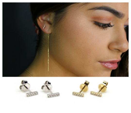 14K Mini Diamond Bar Earrings • Single or Pair