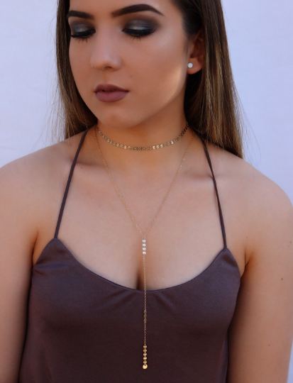 Disc Tattoo Choker Necklace