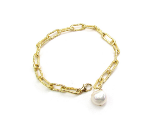 Chunky Pearl Charm Bracelet