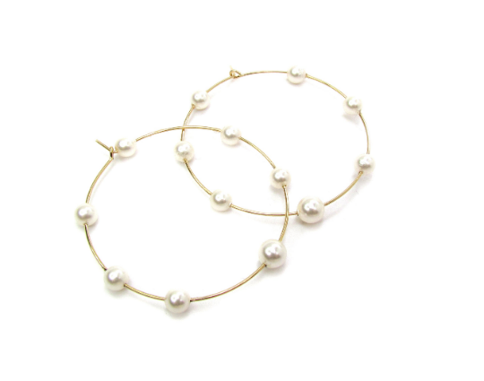 Pearl Hoop Earrings