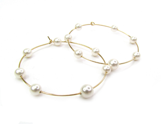 Pearl Hoop Earrings