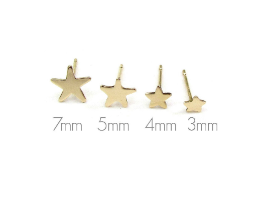 14K Star Stud Earrings