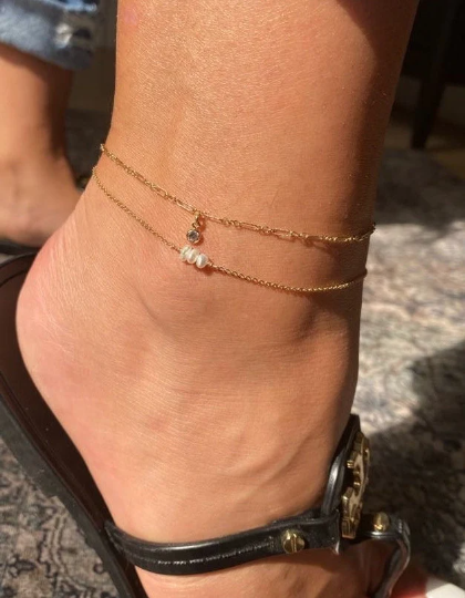 Triple Pearl Anklet