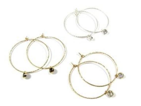 Sparkle Hoop Earrings with Dangling CZ Stones