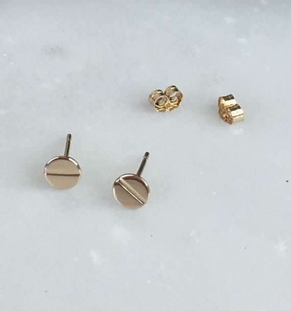 14K Screw Top Studs