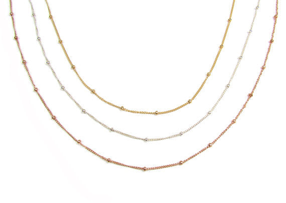 Set of 3 Layering Necklaces with Personalized Engraved Bar Necklace