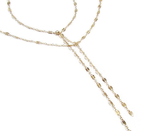 Double Strand Y Lariat Necklace