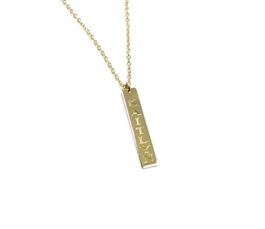 Engraved Vertical Personalized Necklace