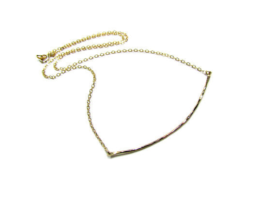 Hammered Curved Bar Necklace