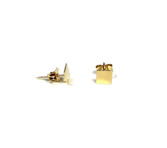 14K Square Stud Earrings