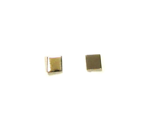 14K Square Stud Earrings